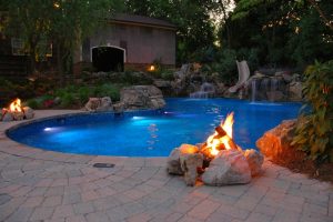 Natural Retaining Wall for Pool