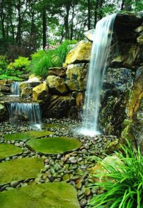 7-ft Waterfall Replaces Old Retaining Wall