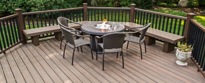 Trex Deck with Fire Table: