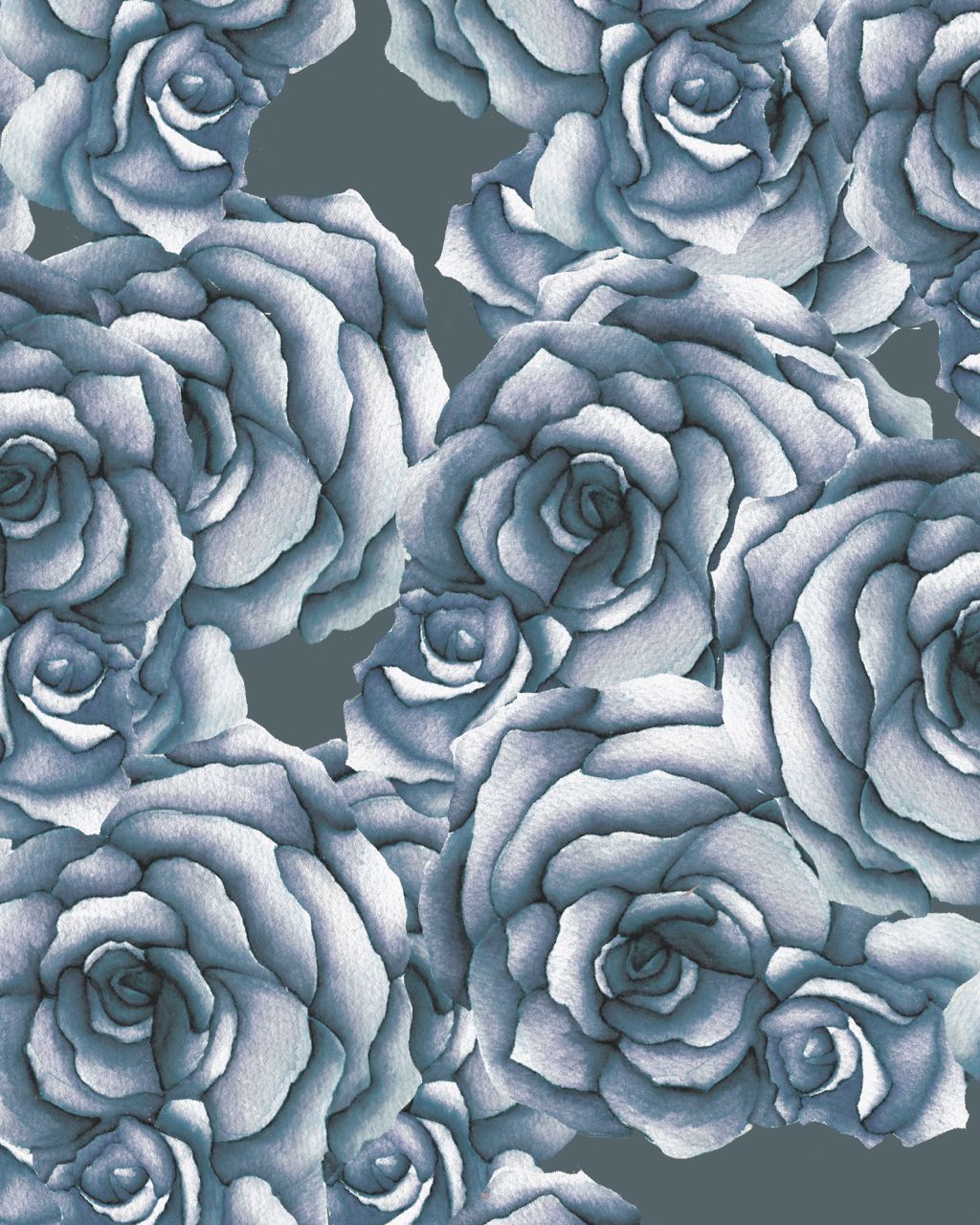 Candice Kaye experimented with a little whimsy as she developed her custom “Roses Are Blue” design for a client. “I like to capture what’s been done by Nature, but also make it more exciting by playing with scale and letting florals dominate in a design,” she says. 