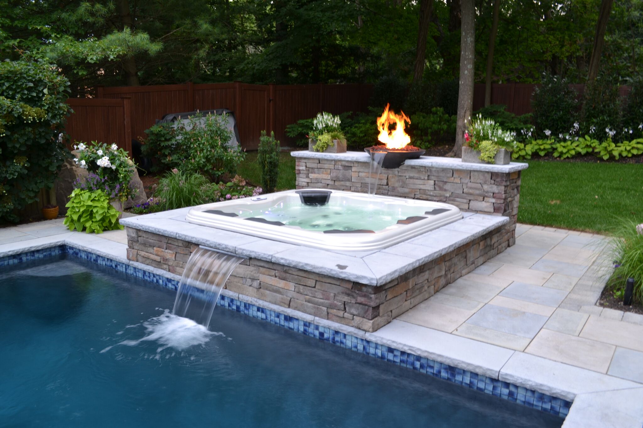 Hot Tub Added to Existing Pool: 