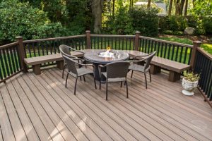 Deck and Patio Deck with Natural Gas Fire Pit 