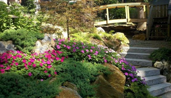 Backyard Garden with Bridge (Long Island/NY):