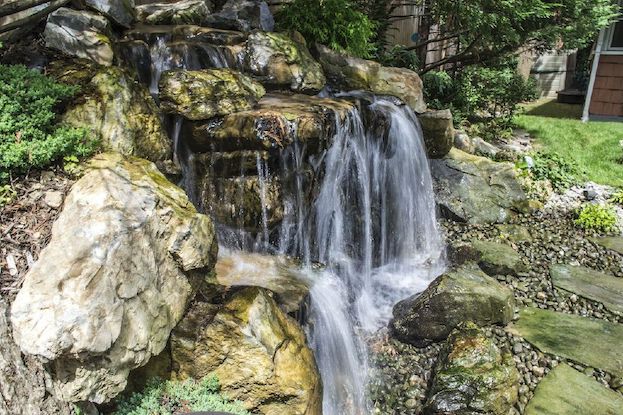 Backyard Waterfall Blocks Out Traffic Noise:
