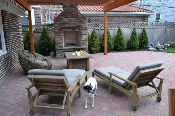 New Patio, Pergola and Fireplace.