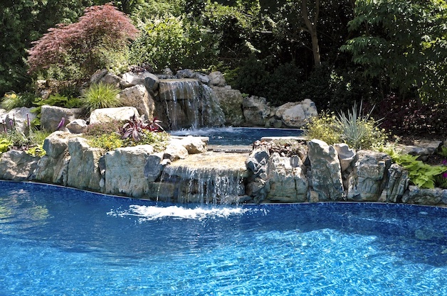Pool With Raised Spillover Spa: